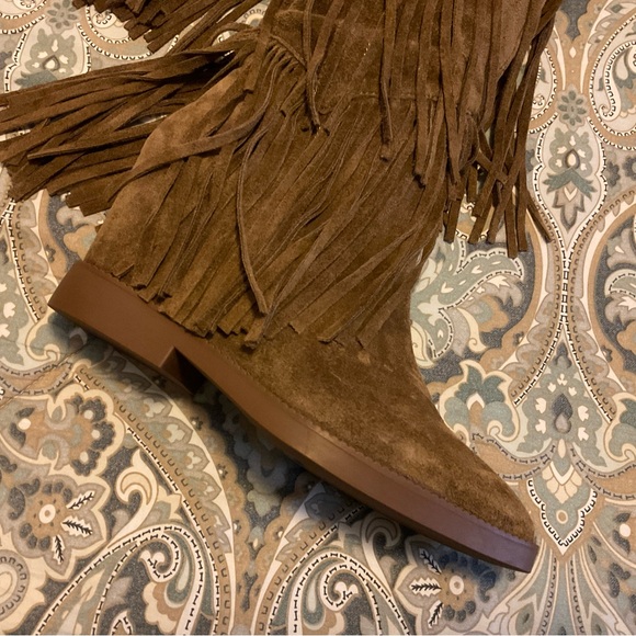 NWT ASH. Gipsy Boho Fringe Suede Leather Knee High Boots Women’s Sz 39 - Picture 11 of 14